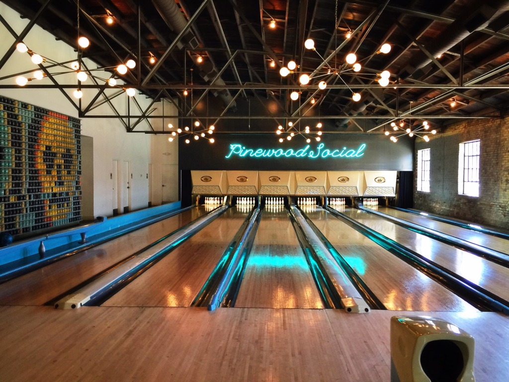 Pinewood Social Bowling and Skull Wall Installation